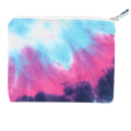 Tie dye Cotton cosmetic pouch bags with printed custom logo